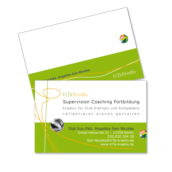 Visitenkarte Design für Kita Kreativ, Berlin