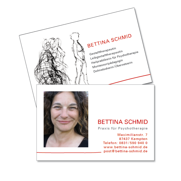 Visitenkarten-Design Bettina Schmid, Berlin