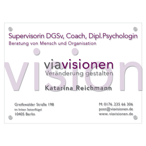 Praxisschild erstellen lassen wie für Kunde viavisionen