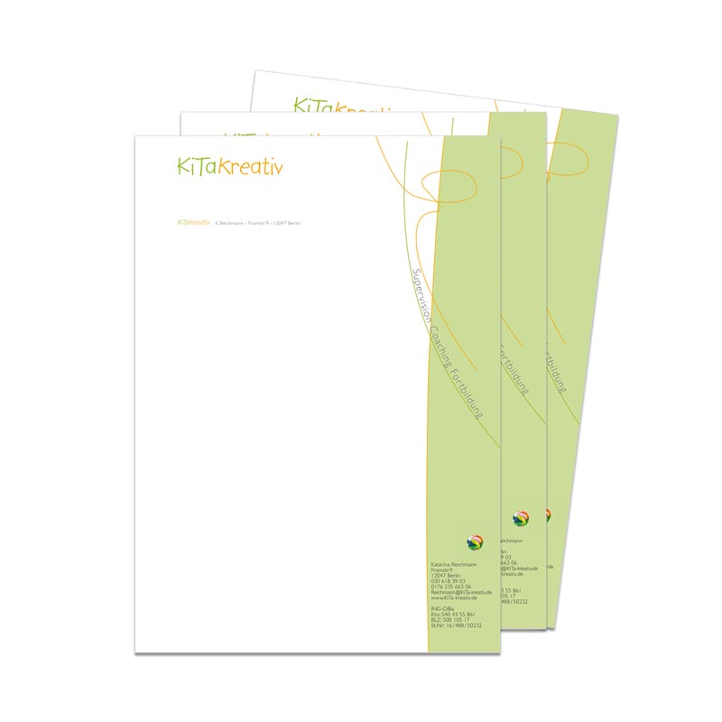 Briefpapier erstellen lassen wie für Kunde kita kreativ, Berlin