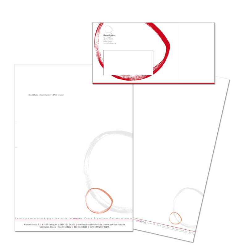 Briefpapier, Blöcke Design für Kunde Rabas, Berlin