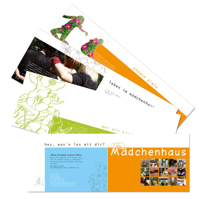 Broschüre Grafikdesign für Mädchenhaus, Berlin