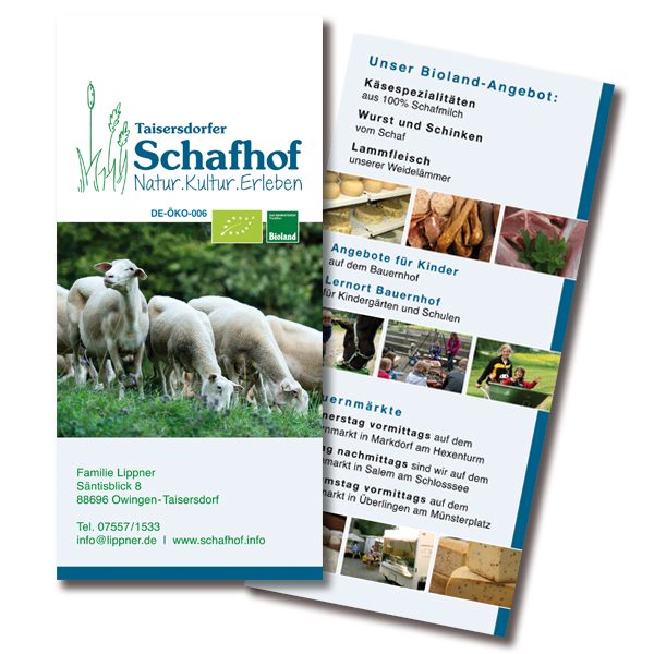 Faltblatt für einen Schafhof, Design Berlin