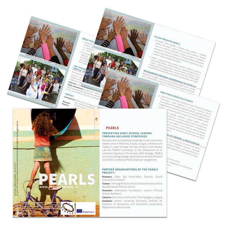 Professionell Flyer für die internationale Bildungsarbeit.