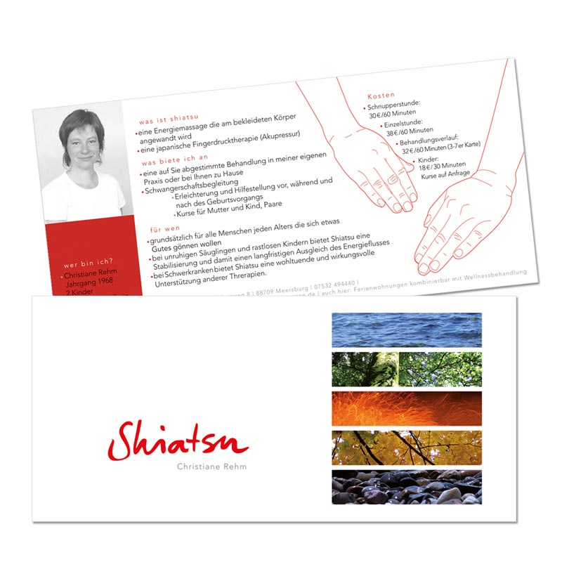 Flyer Gestaltung aus Berlin für den Bodensee. Shiatsu.