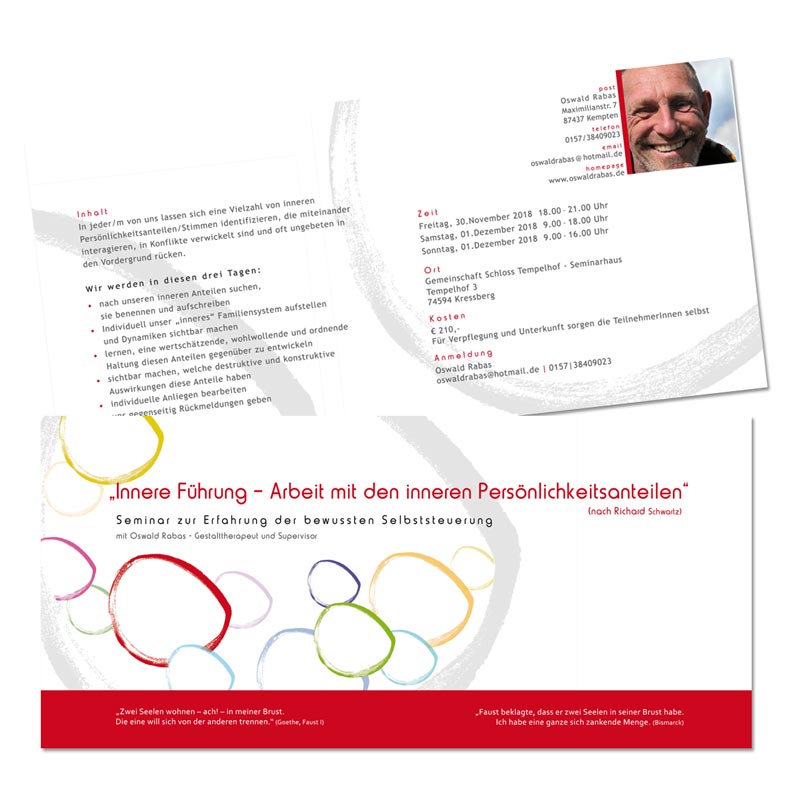 Flyer für Coaching und Gestalttherapie in Berlin