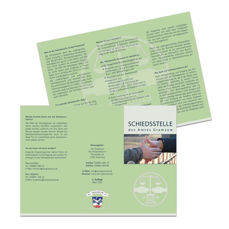 Flyer aus Berlin,  für eine Schiedsstelle