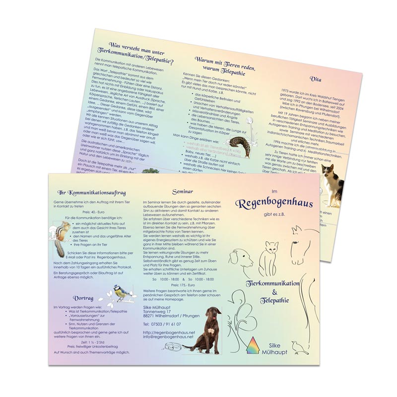 Flyer Gestaltung Tierkommunikation