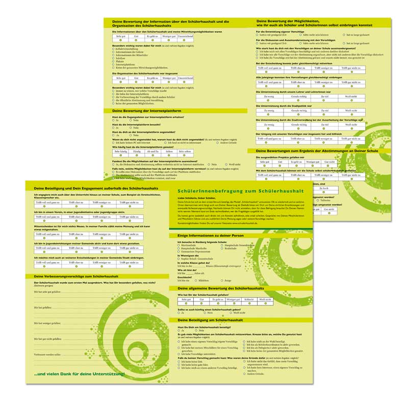 Briefpapier Fragebogen