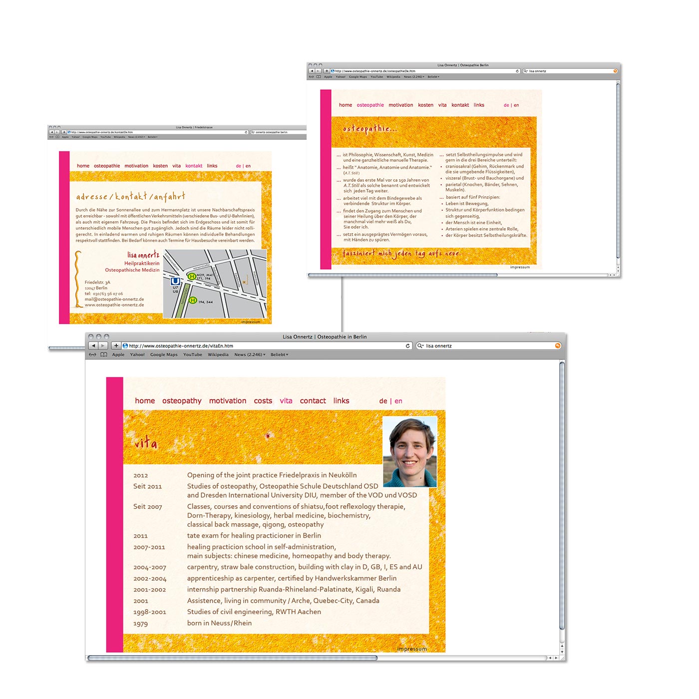 Webdesign für Lisa Onnertz, Berlin