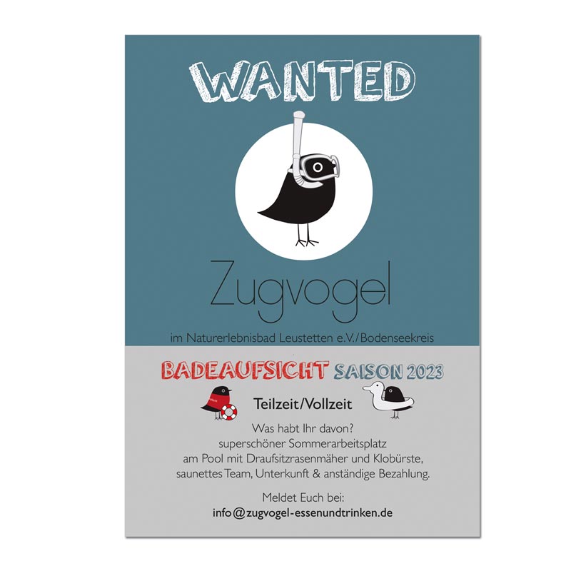 Plakat & Banner Design wie für Kunde Zugvogel, Berlin