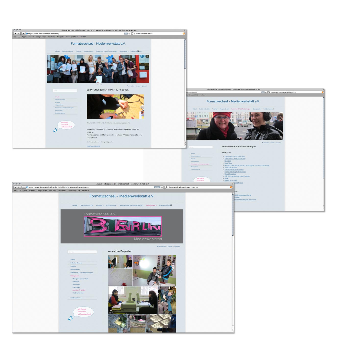 Webdesign für Medienwerkstatt Berlin
