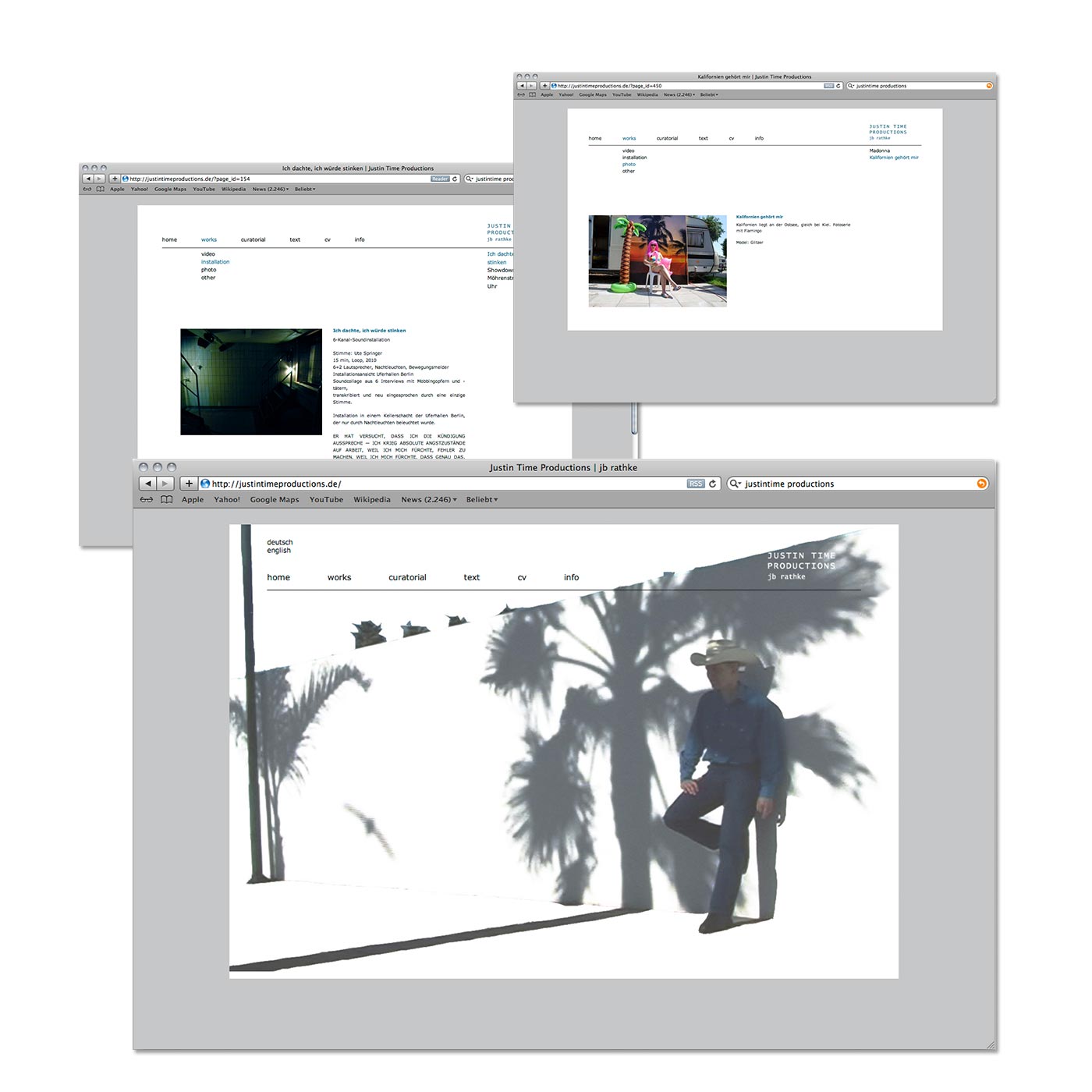 Webdesign für Justin Time, Berlin